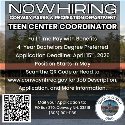 TEEN CENTER COORDINATOR FLYER
