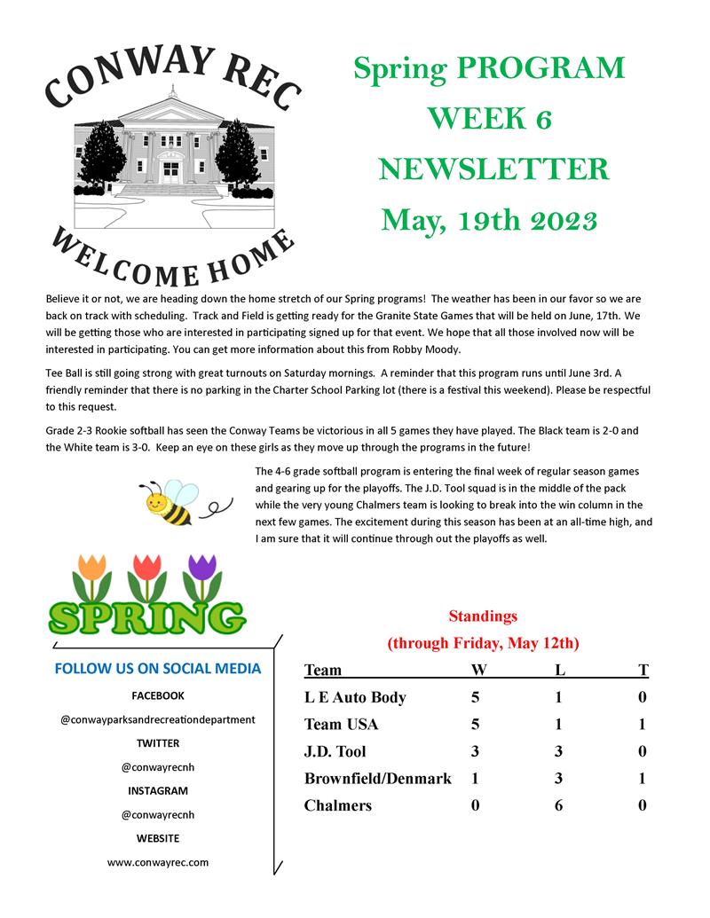 Spring Newsletter (Week 6)
